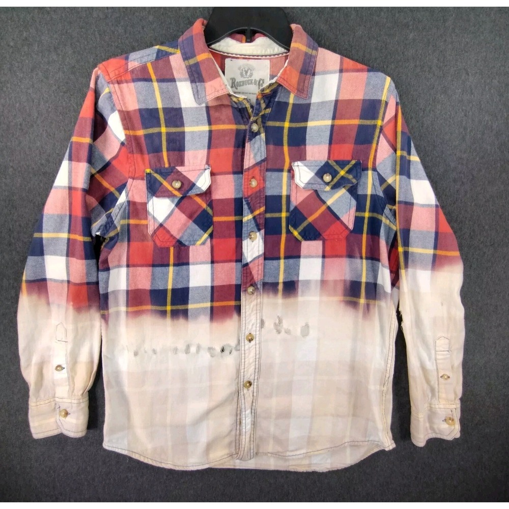 ✅🚨TOTALLY UNIQUE MEN or WOMENS SHIRT Roebuck & Co Red Blu Yellow White📸SEE📏📸